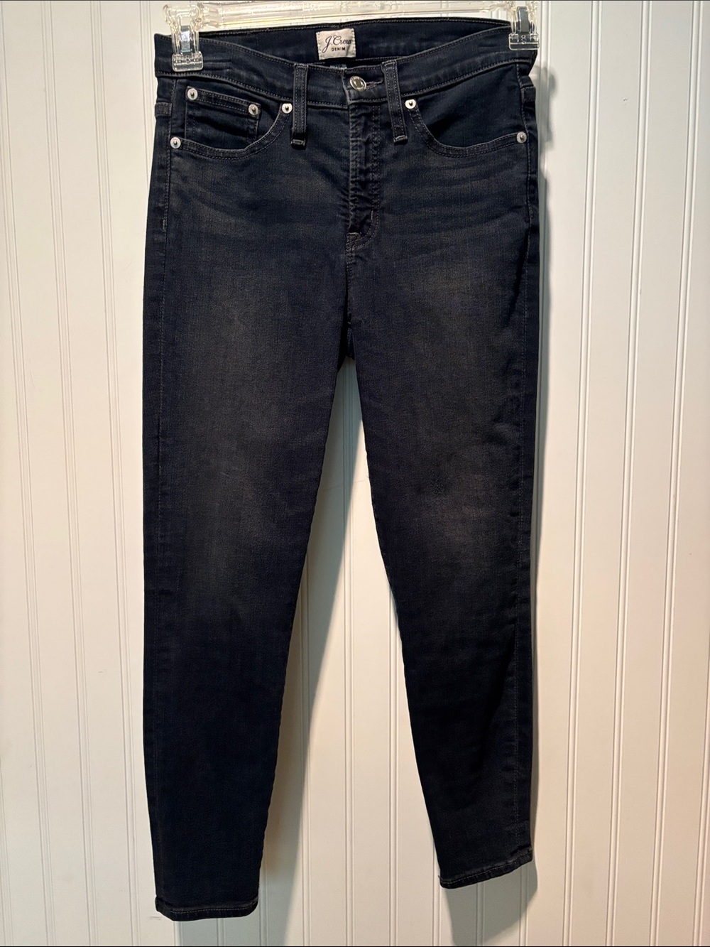 J. Crew Denim 9” High Rise Toothpick Dark Wash Jeans size 26P